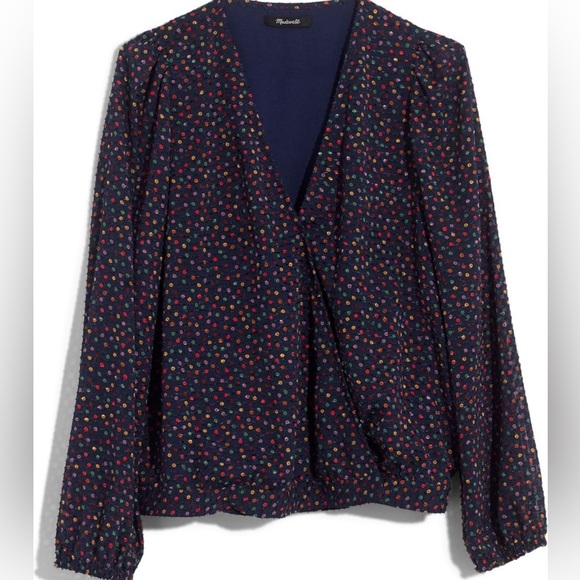 Madewell Sugar Dot Wrap Top - Picture 2 of 12